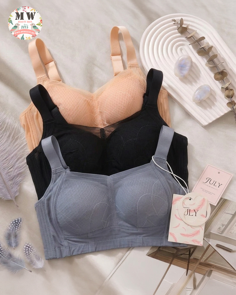 【台灣 JULY BRA】無鋼圈無痕裸感內衣 | 百搭隱形舒適零壓胸圍 (MW Beauty 直播限定優惠) [1581#]