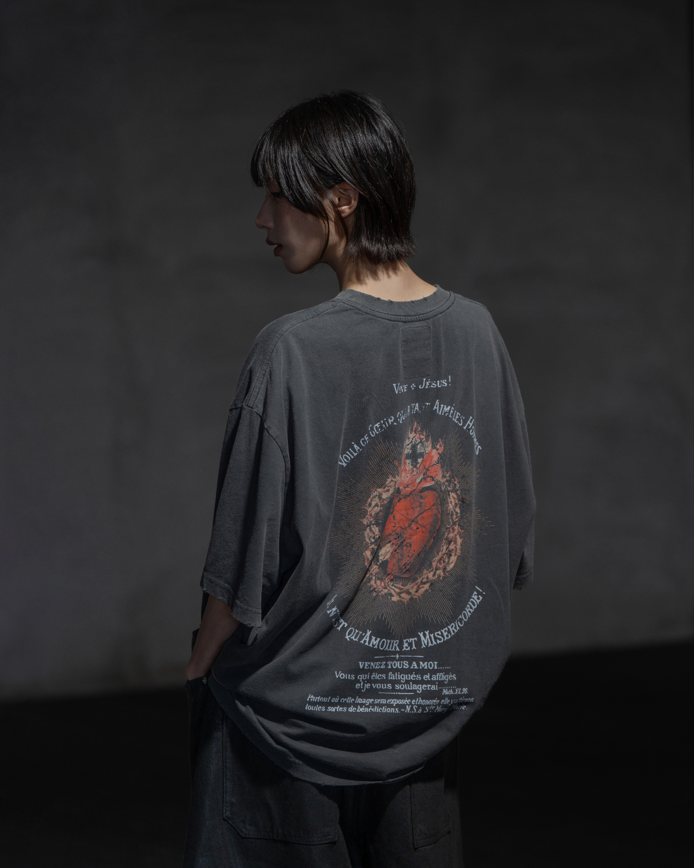 Ordinary 水洗破壞十字短Tee