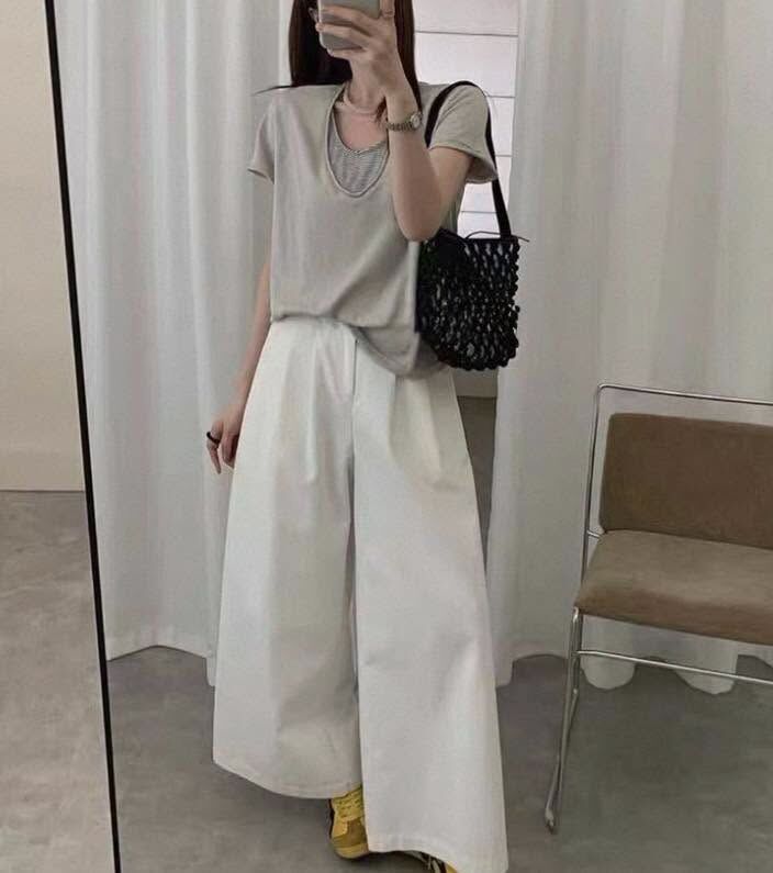 【慵懶拼接假2件造型上衣】（現貨）