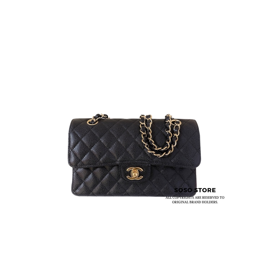 Chanel Small Classic Flap Bag - Black / GHW