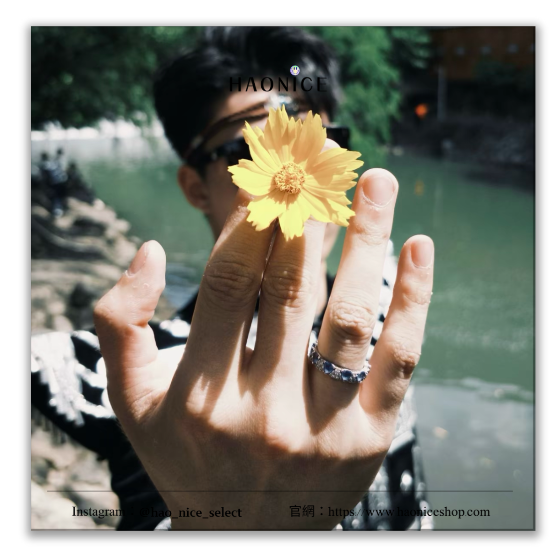 【HAO NICE】質感小配件✨APM Monaco 鑲嵌藍寶石 銀色 純銀戒指 男女同款