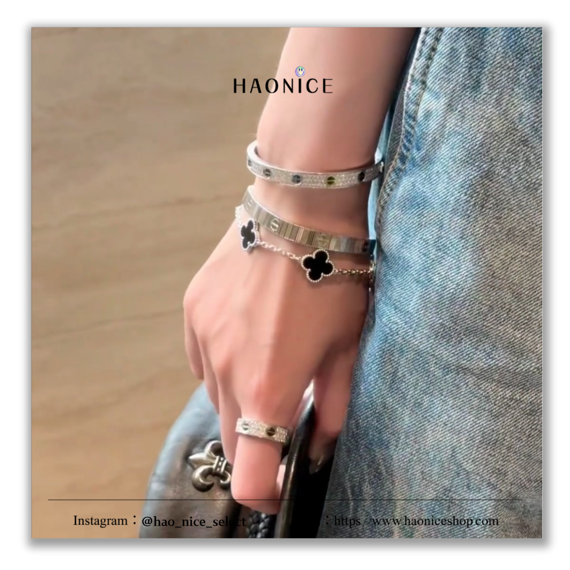 【HAO NICE】巴黎精品✨ Van Cleef & Arpels梵克雅寶 Alhambra Vintage幸運四葉草 五花 18K金黑瑪瑙 白金色 手鍊