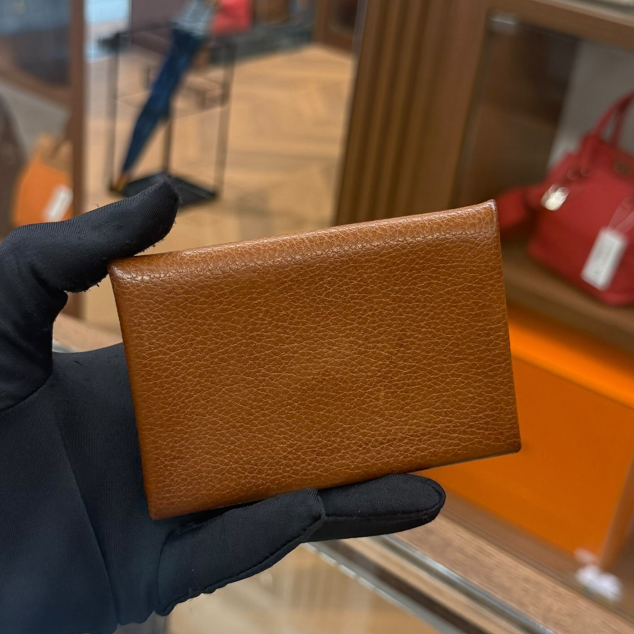 85%NEW USED HERMES CALVI CARD HOLDER 馬鞍皮 STAMP D #愛馬仕卡片套