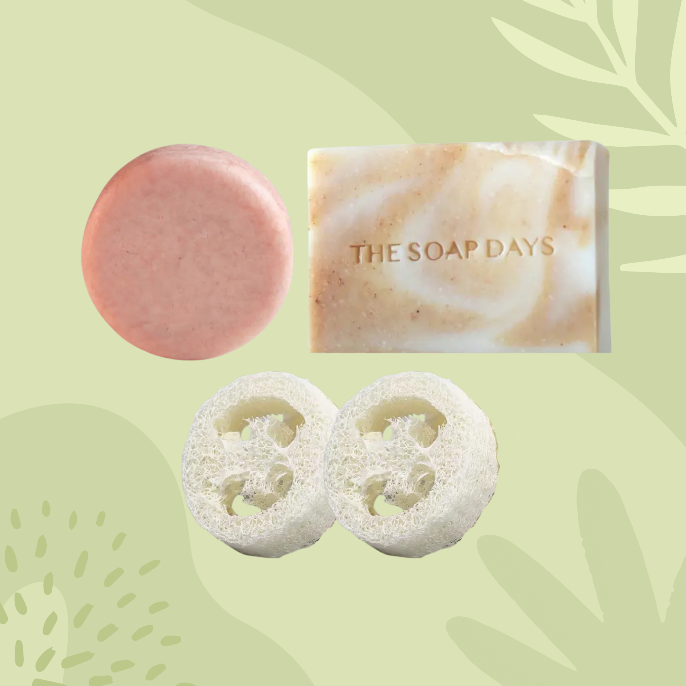 【優惠組合】全身SOAP二入花香組｜純皂心寧洗髮餅 + 純皂沐浴皂 + 絲瓜絡皂盤（乾性膚質）