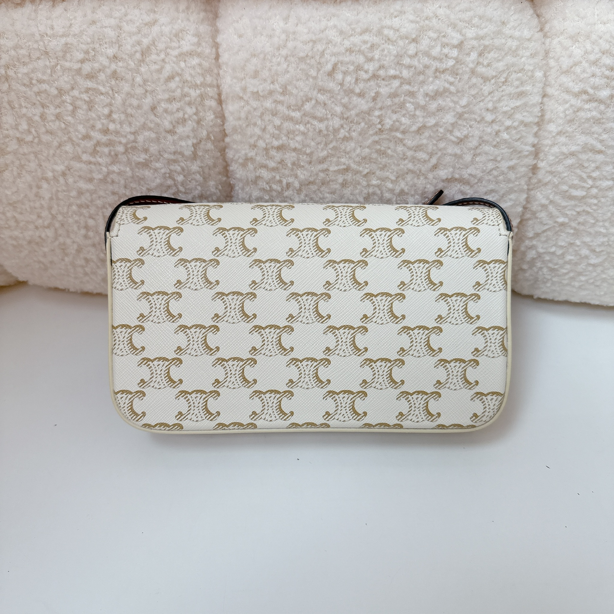 Celine White Triomphe Canvas Claude - White / GHW