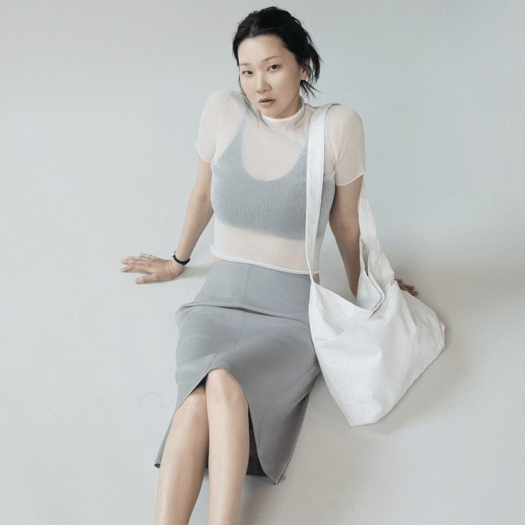 MASMARULEZ｜MASMARULEZ x JANG YOON JU [Pouch Set] Big rabbit cross eco bag [2 colors]