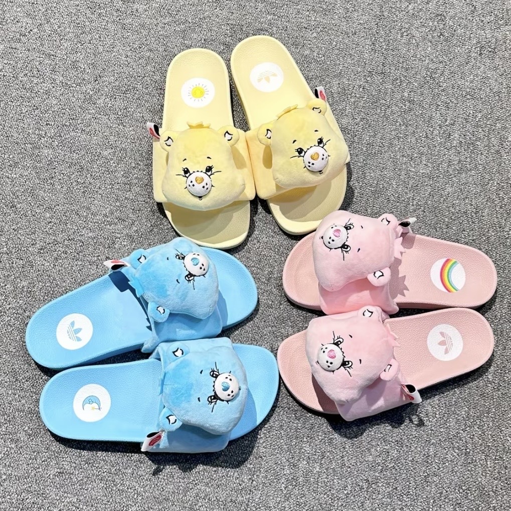 ADIDAS ORIGINALS X CARE BEARS 聯名款 一字拖 彩虹熊 三色 女鞋 KH9955/KH5557/KH9956