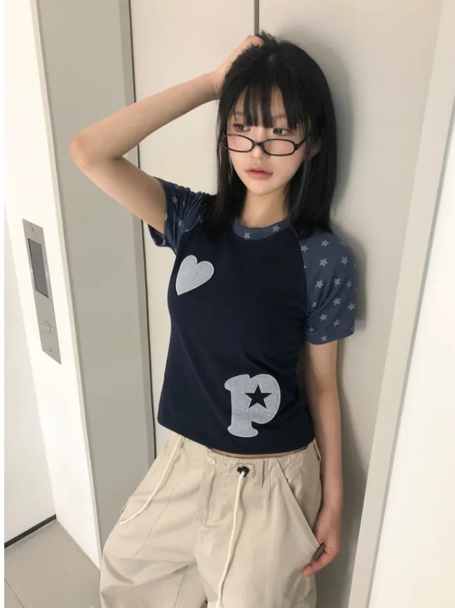 【網站預訂優惠】Letter P With Star Raglan Tee