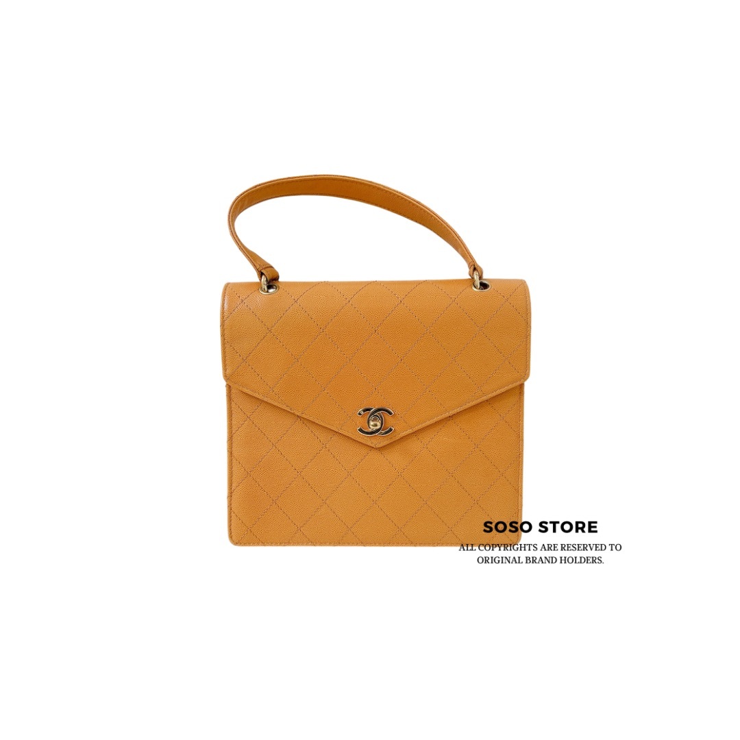 Chanel Envelope Top Handle Bag - Mustard Yellow / GHW