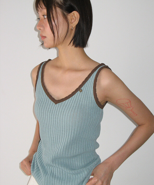 RONRON - GOLGI BLOCKING CHARM SLEEVELESS KNIT *2色* (RR25BSL4587)