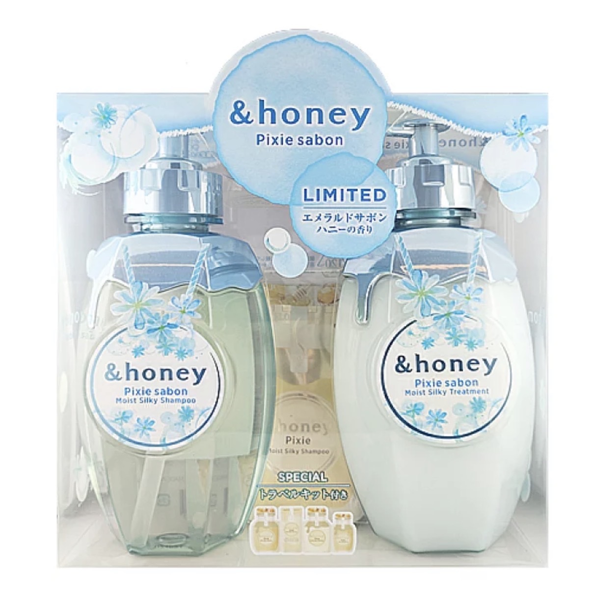 【數量限定】JP &honey Pixie sabon 頭髮洗護套裝 翡翠番梘蜂蜜香 6545 TK260718