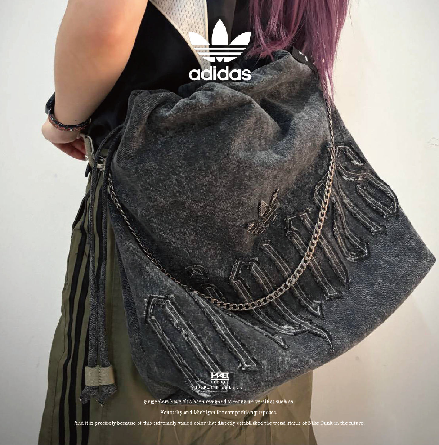 ADIDAS  HARDCORE SWAG 水洗灰托特包 KX0560