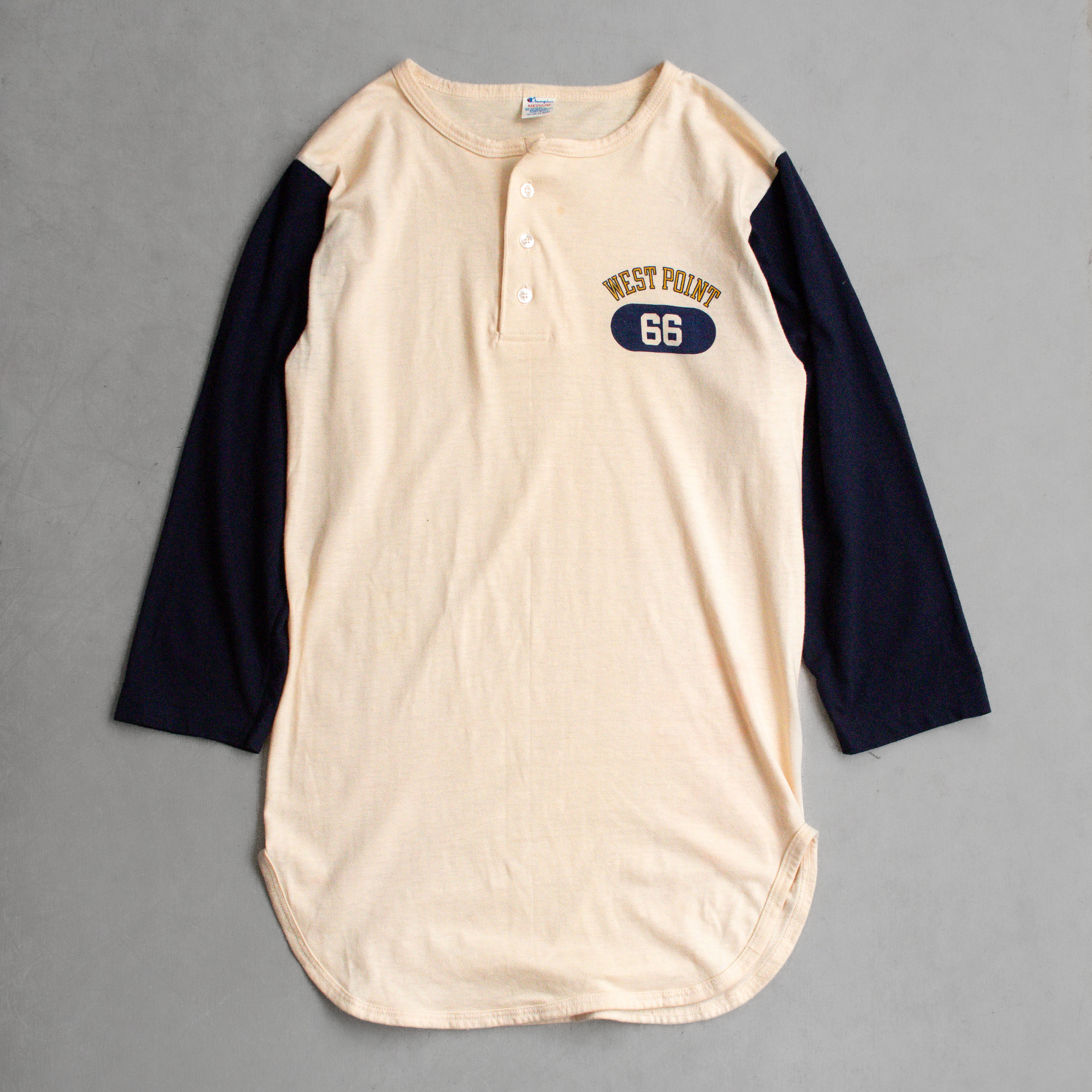 80S CHAMPION WEST POINT BASEBALL TEE 美國製 西點 七分袖 棒球 T恤