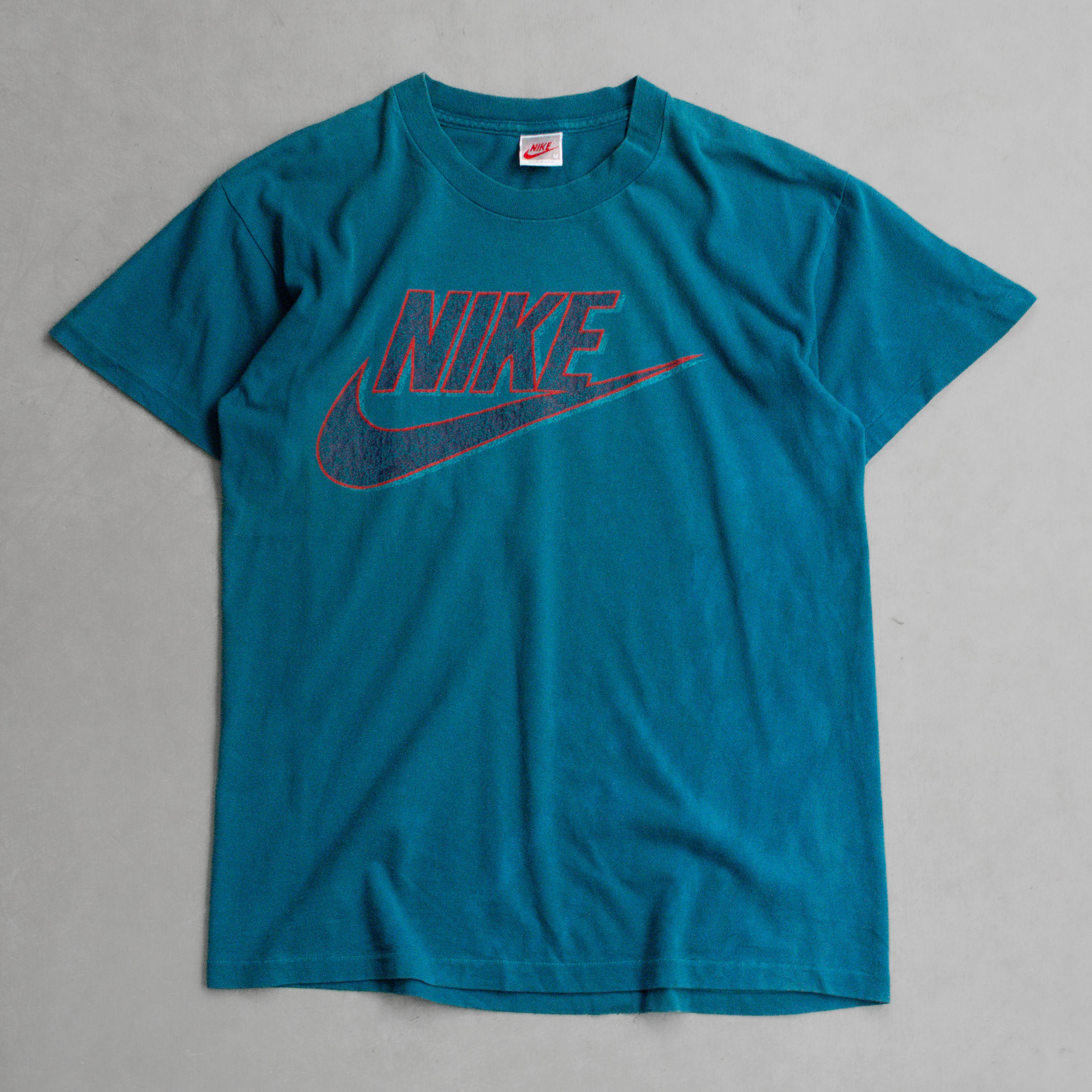 90S NIKE SWOOSH TEE 美國製 藍綠色 勾勾 短袖 T恤