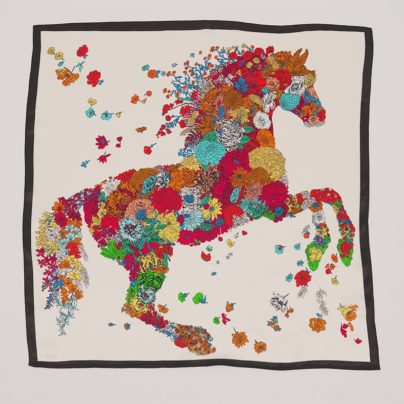 0718KS44-KINGSILK-HA-「錢皇」100%桑蠶絲小方巾53*53cm（C44）