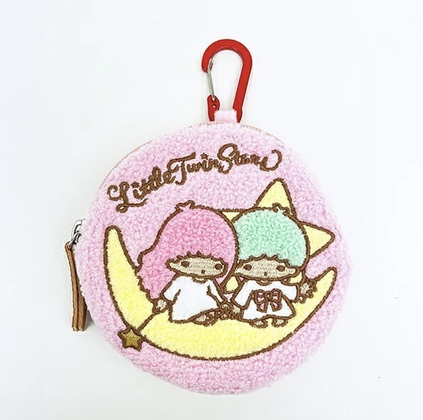 【5折優惠】JP Little Twins 毛巾刺繡圓形散子包 快扣 9923 TK260718