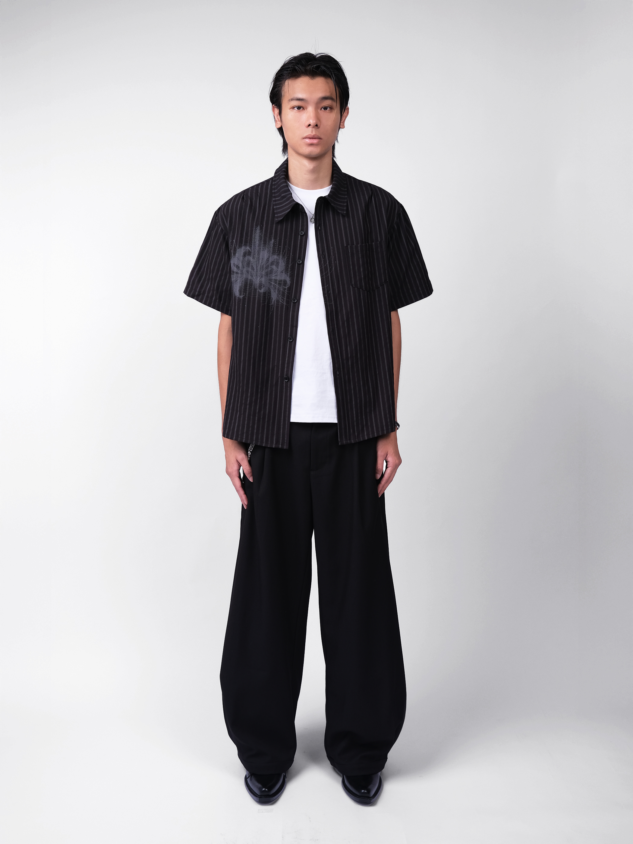 NURARI x Anonymous Talking｜NA-SS02 – Short Sleeve Shirt (Black)