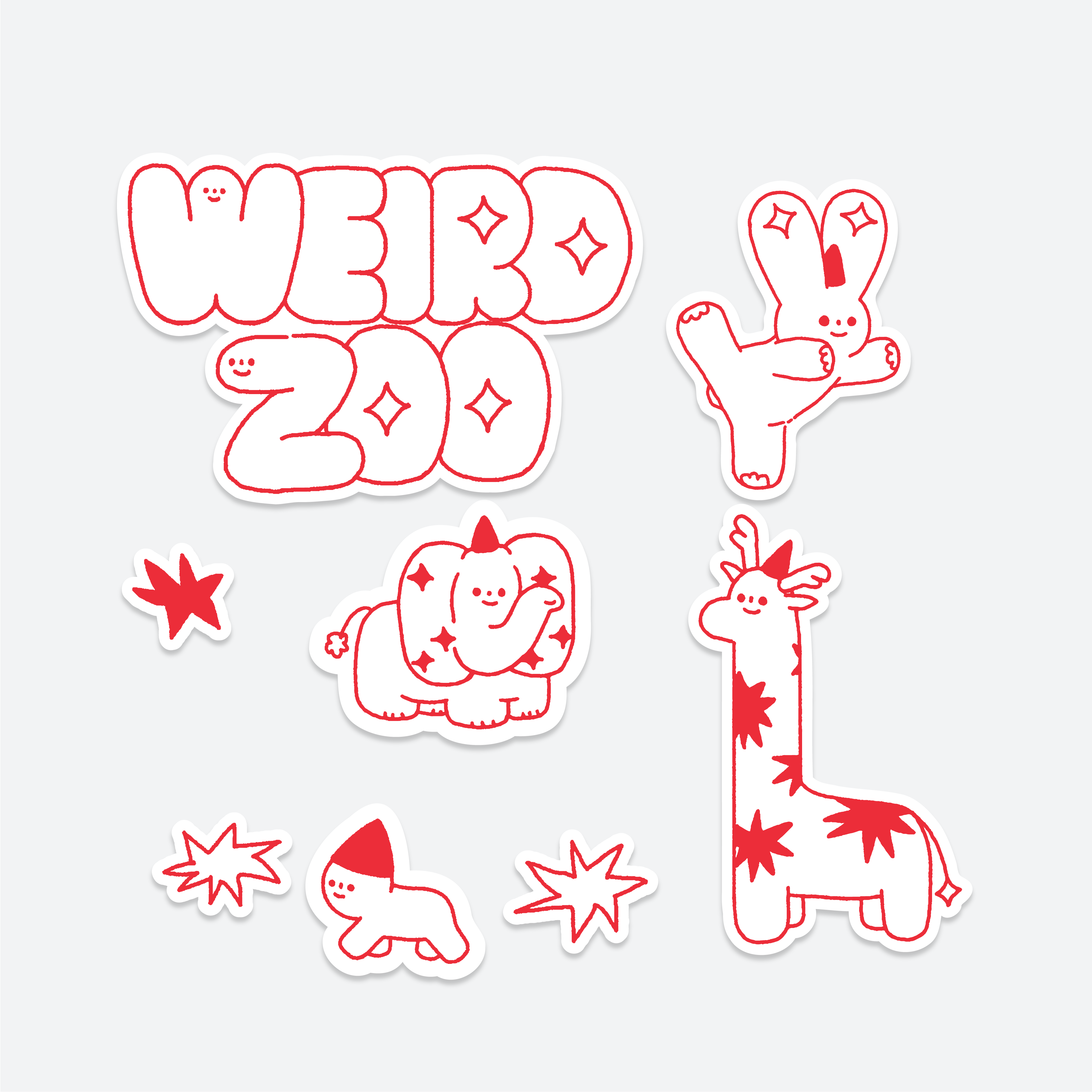 THE WEIRD THINGS-貼紙包-Weird Zoo