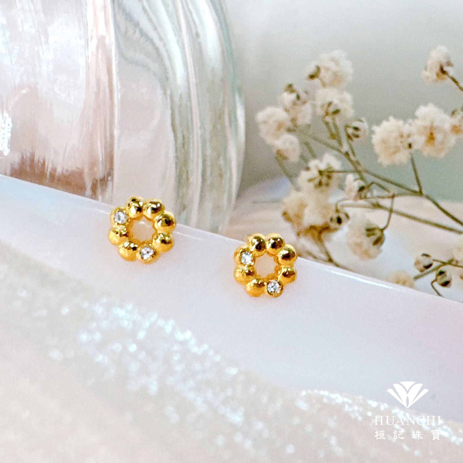 24k Gold - Donut Gold Earrings