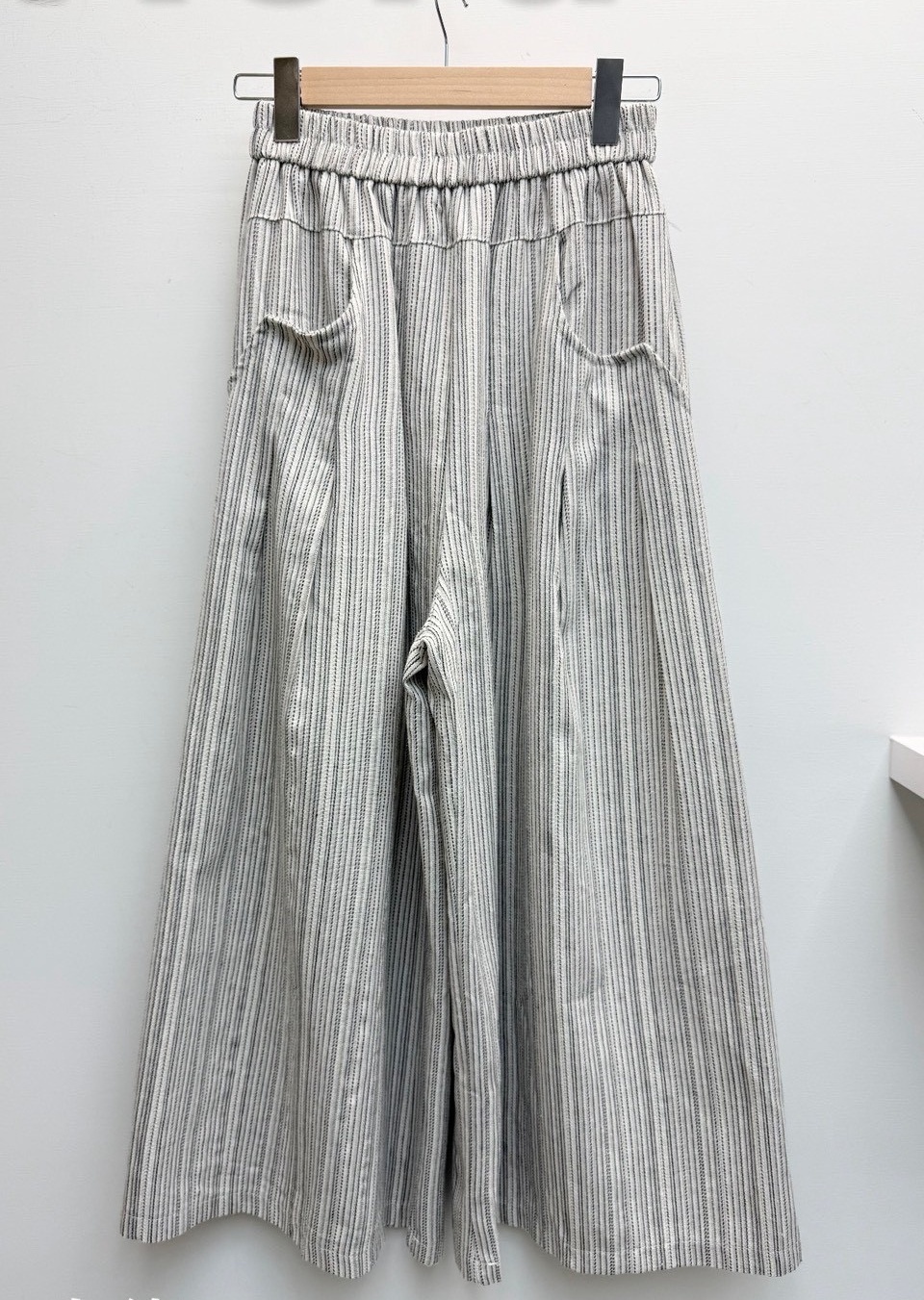G6386-直條鬆緊寬褲