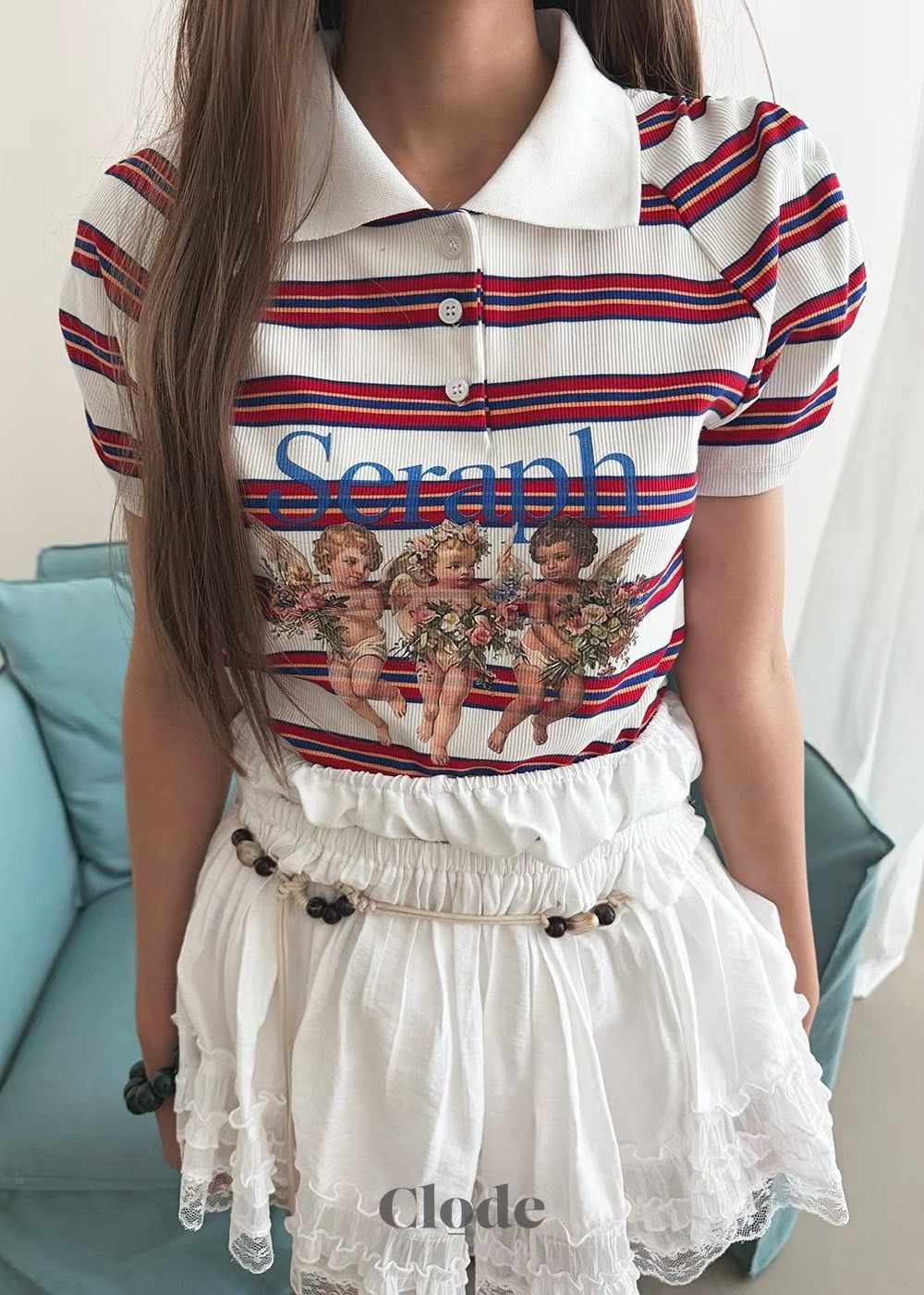 條紋小天使polo衫