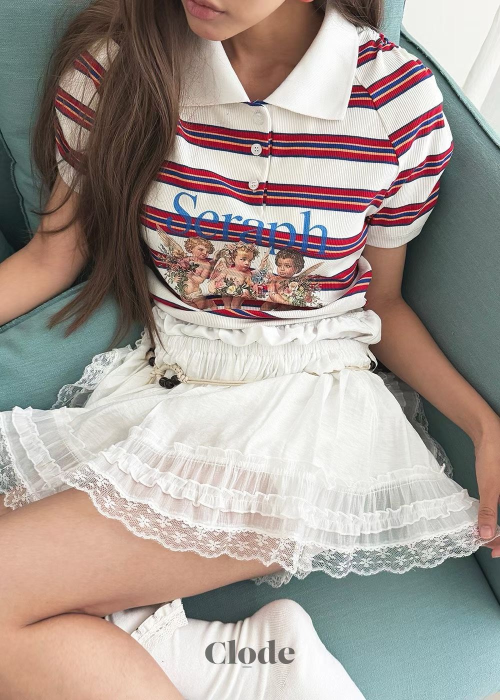 條紋小天使polo衫