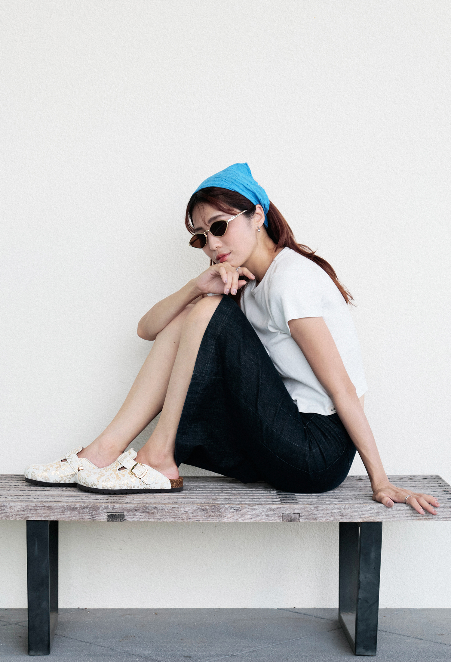 【女款】金屬流砂穆勒拖履 蜂蜜金