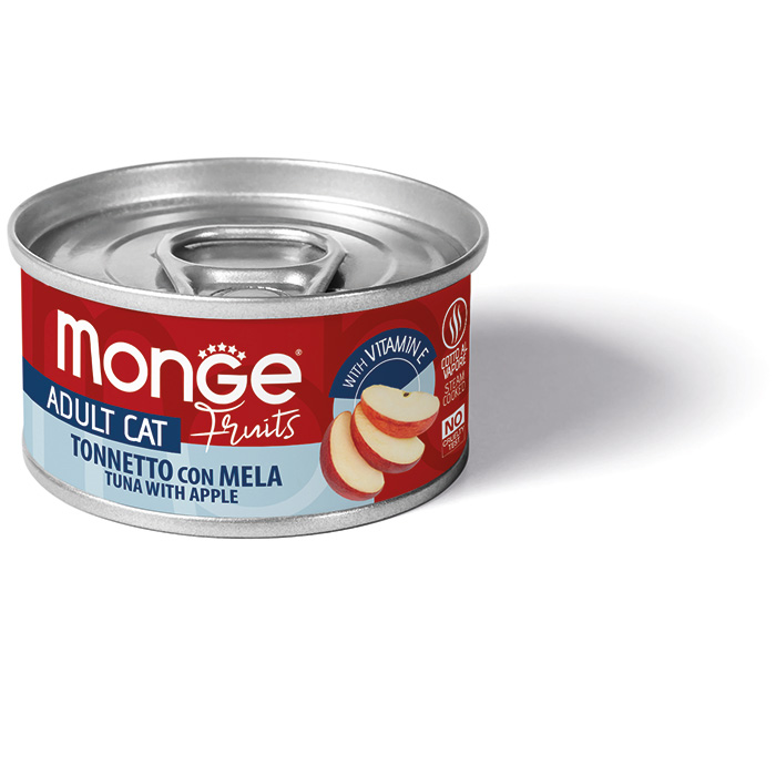 Monge – [清新水果系列] 吞拿魚配蘋果(成貓) Tuna Flakes with Apple (Adult) 80g