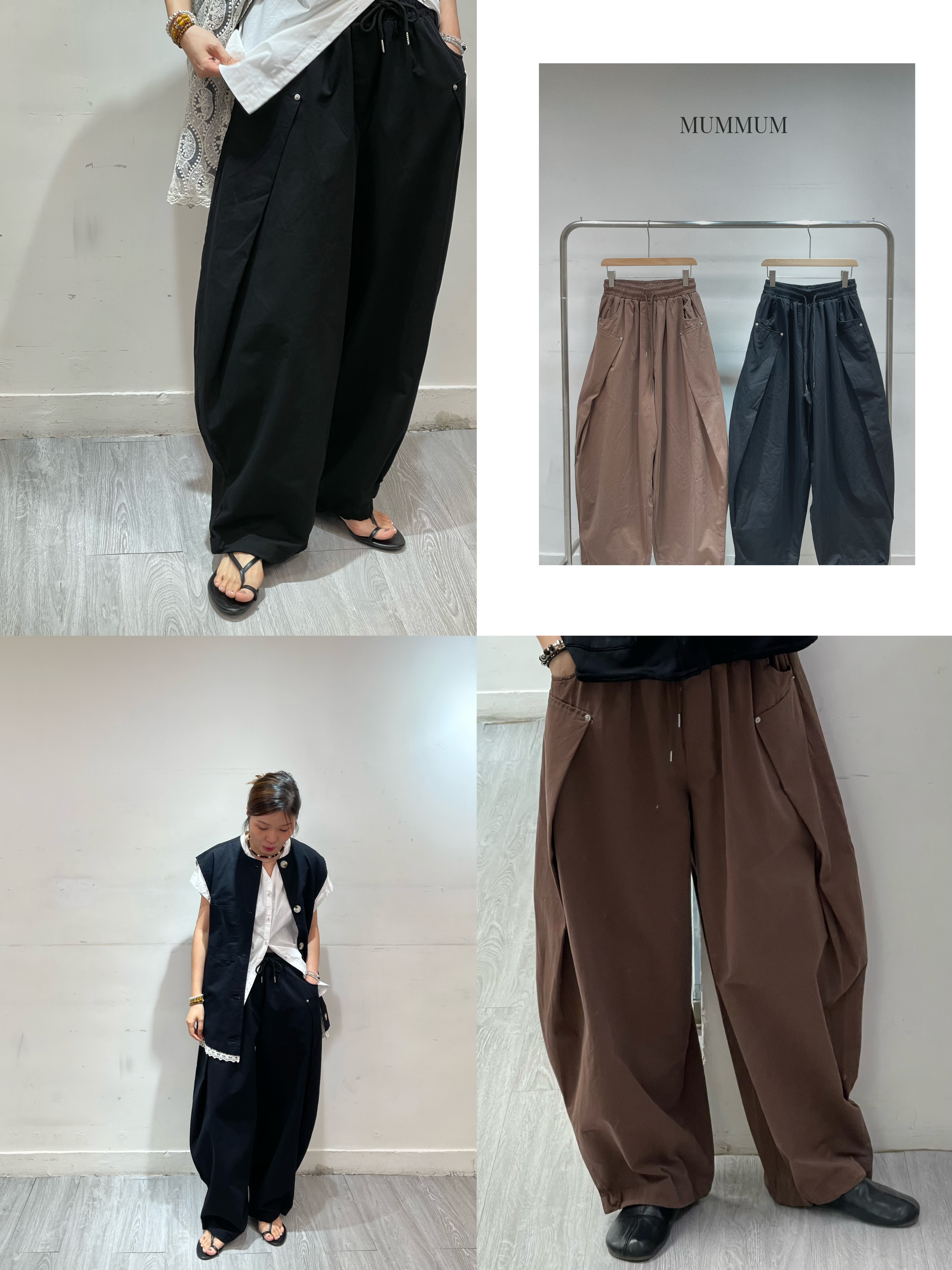03808a/日系摺疊釘釘彎刀褲　26-42/48/42