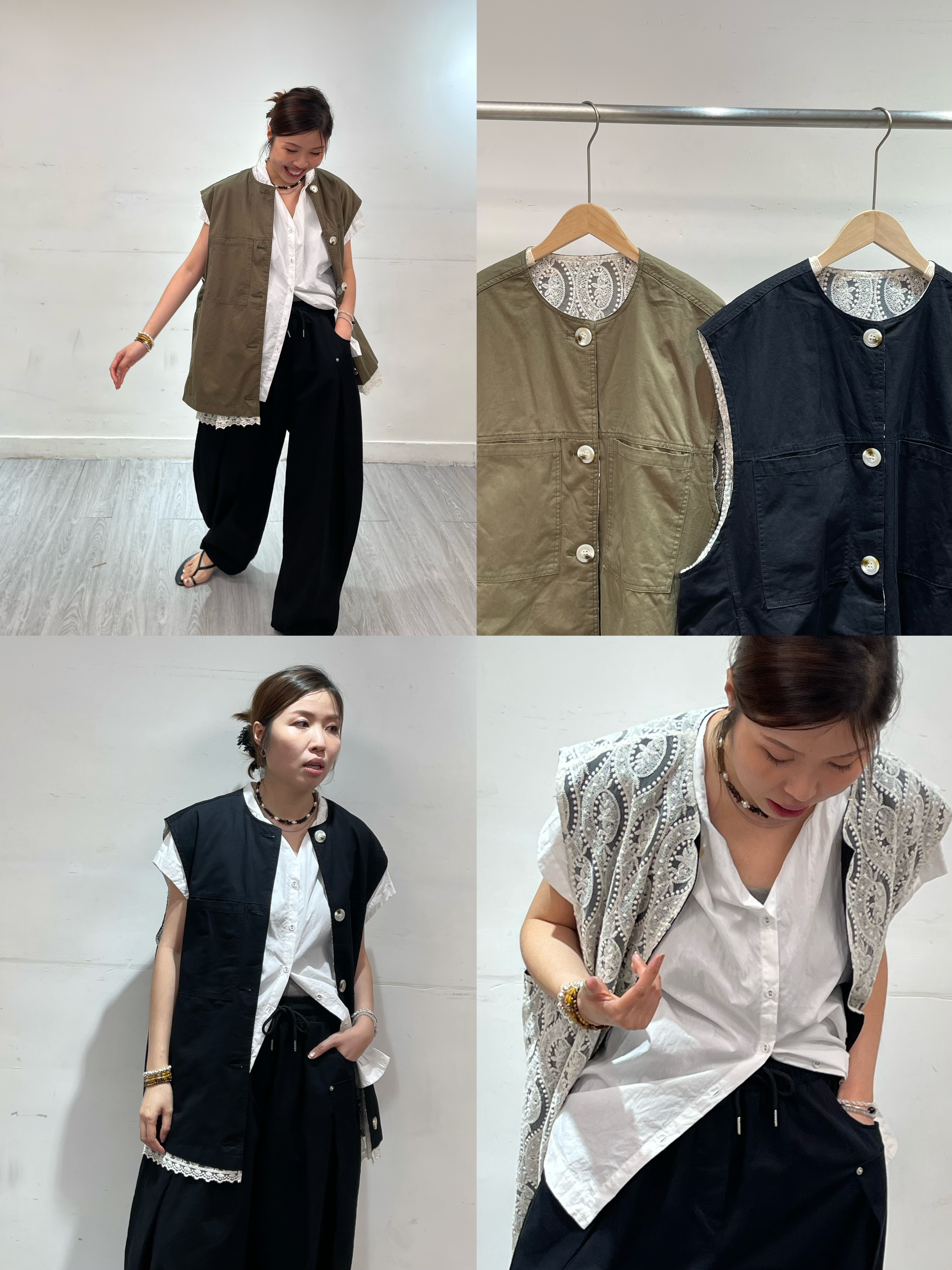 0213457a/內裡不一工裝馬甲外套　54/56/32