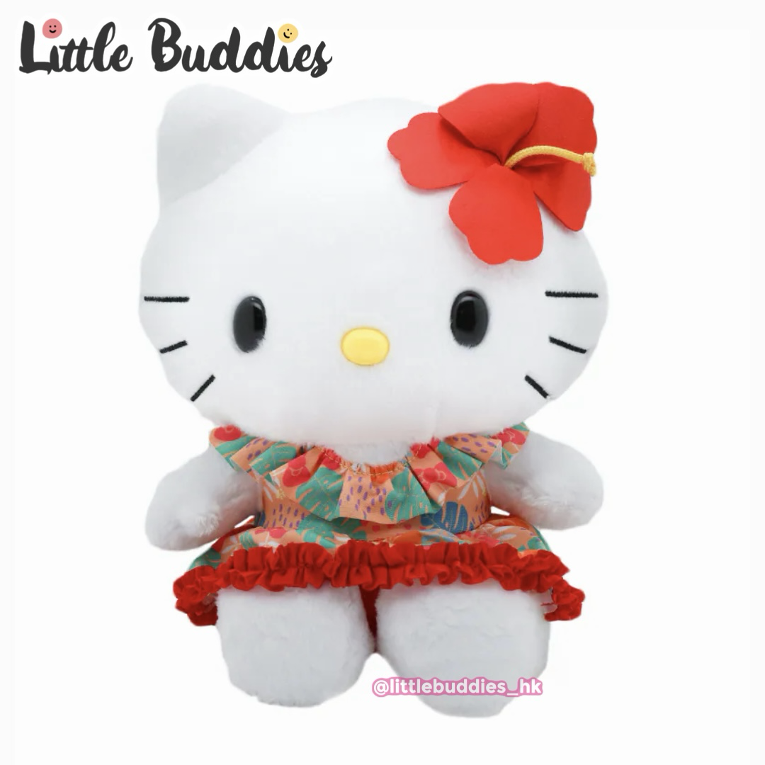 美版 Sanrio Hello Kitty 夏威夷花造型 8"公仔