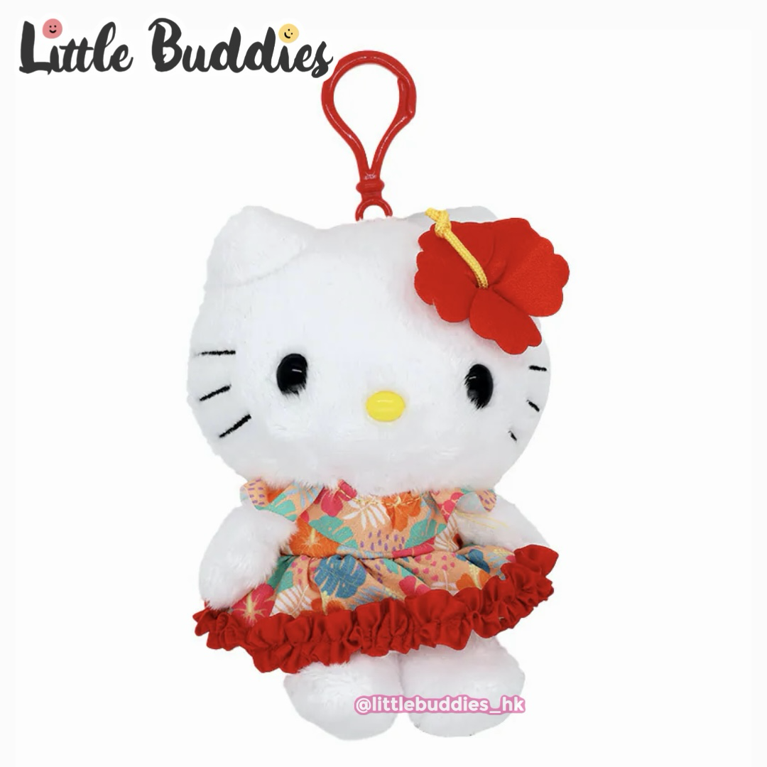 美版 Sanrio Hello Kitty 夏威夷花造型 公仔匙扣