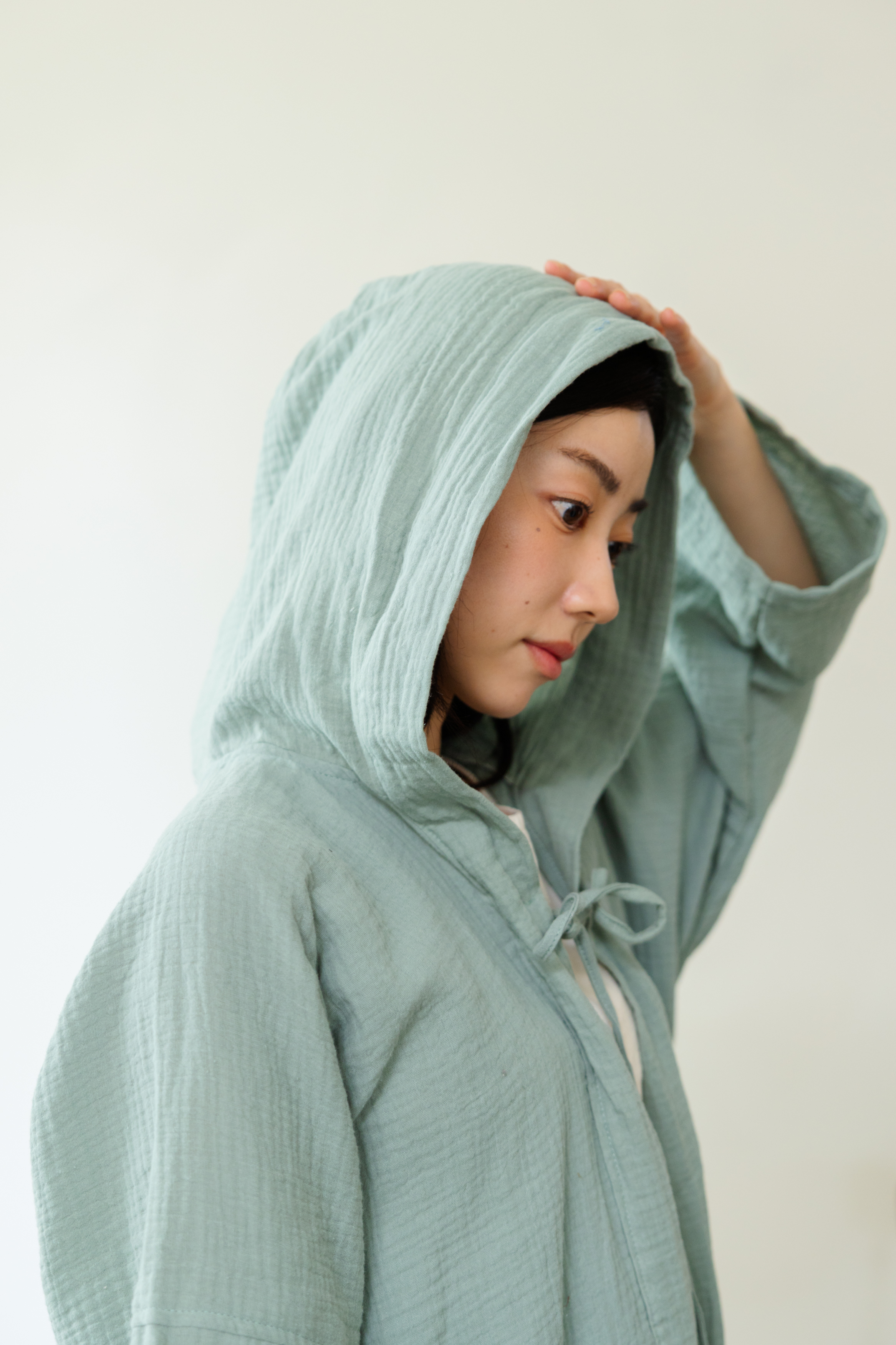清邁純棉連帽外套_薄荷綠