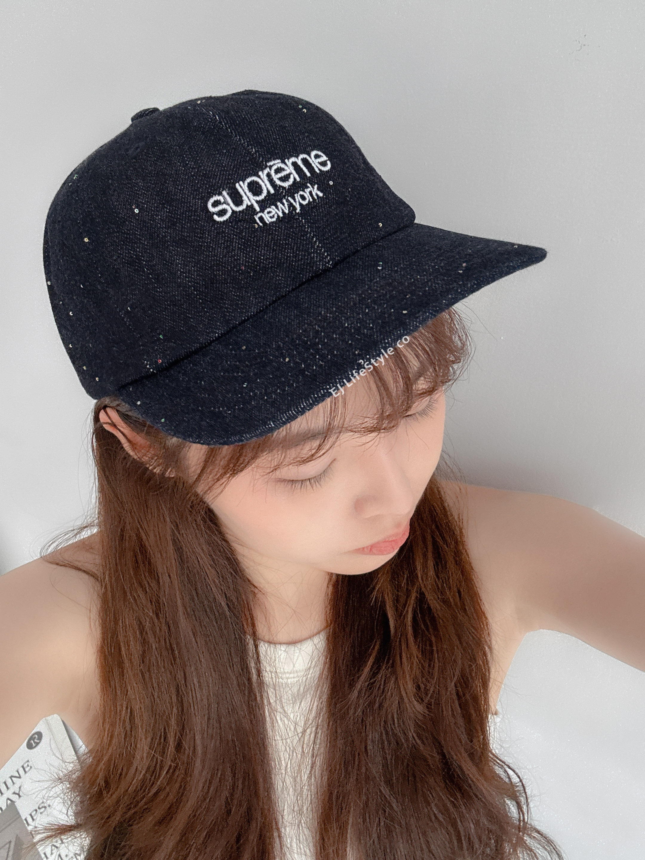 🇯🇵 SUPREME SEQUIN DENIM CLASSIC LOGO 6-PANEL 彩色亮片 牛仔 老帽 / 現貨