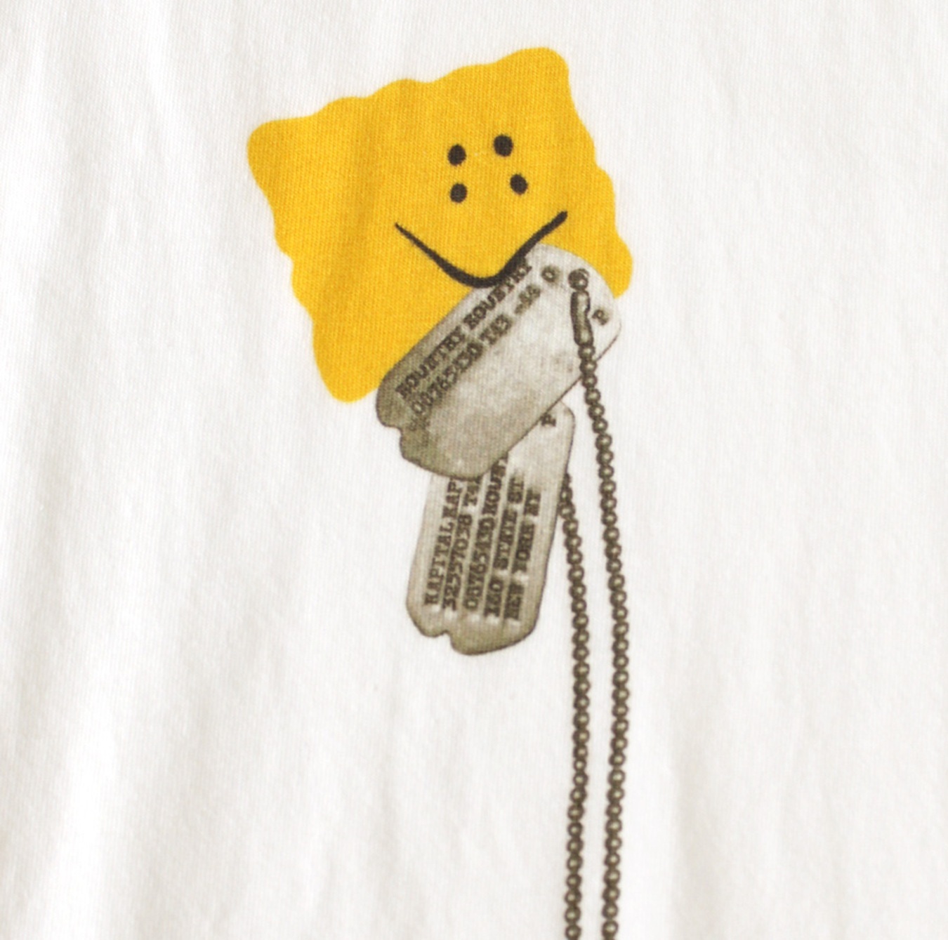 KAPITAL JERSEY REW NEXK T-SHIRT (PECKISH DOG TAG PRINT) - PRE ORDER ITEM (預訂中)