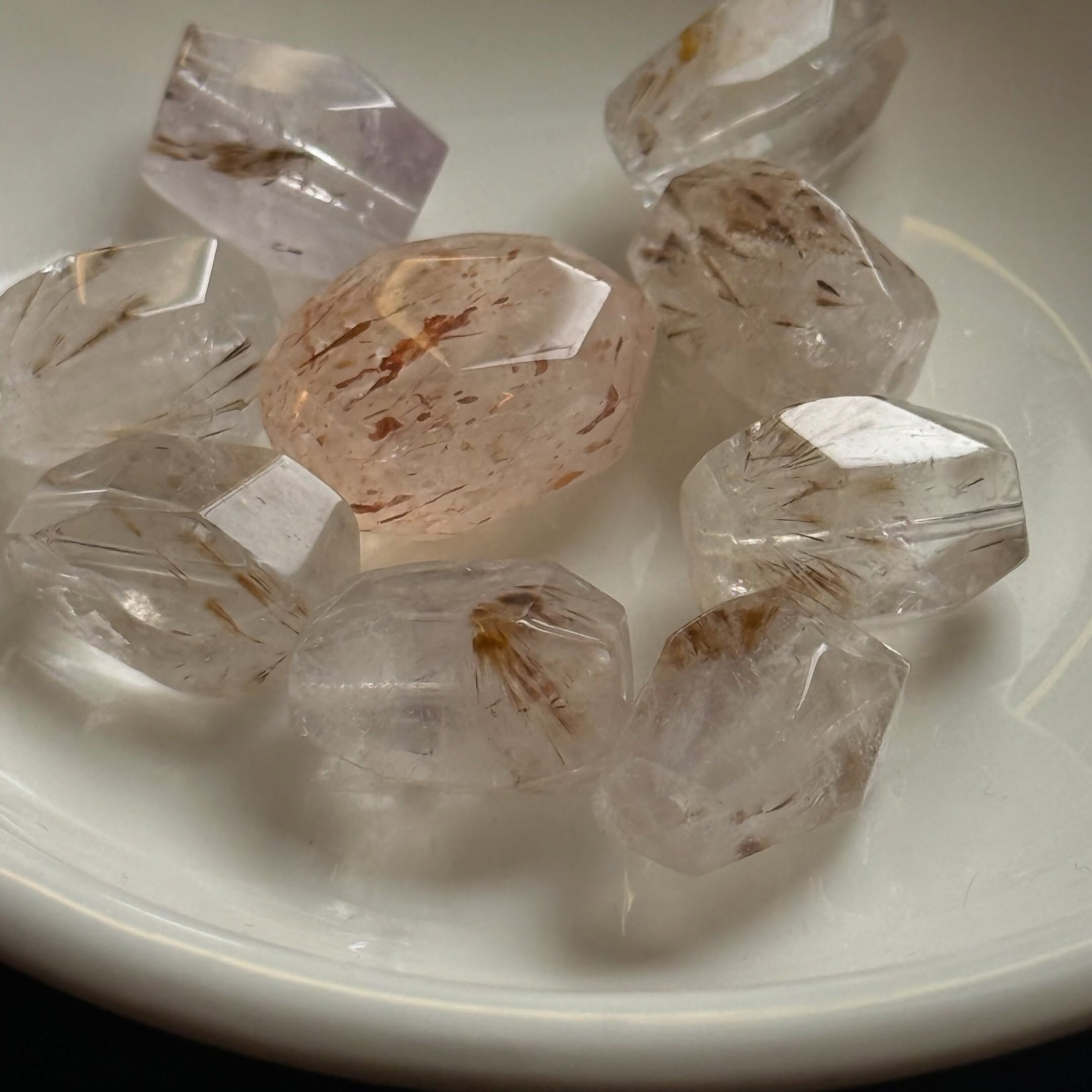 [原石] 黃磷鐵礦石英 通孔 水晶串珠配件