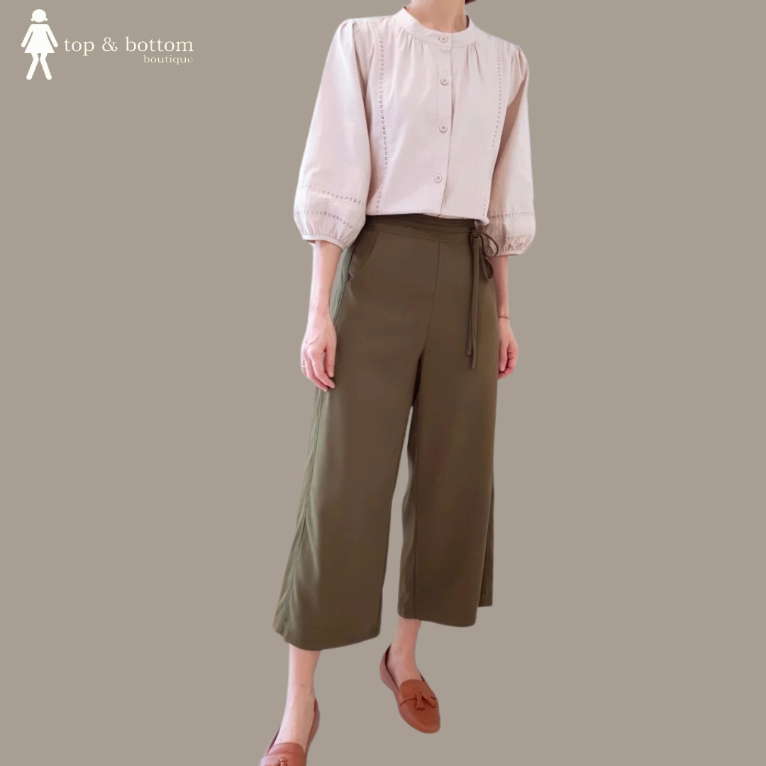 COTTON LACE PUFFY SLEEVE BLOUSE