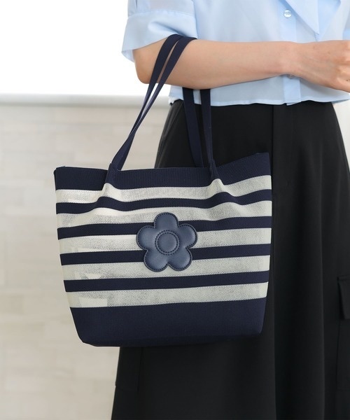 MARY QUANT / Mesh Border Knit Tote Bag
