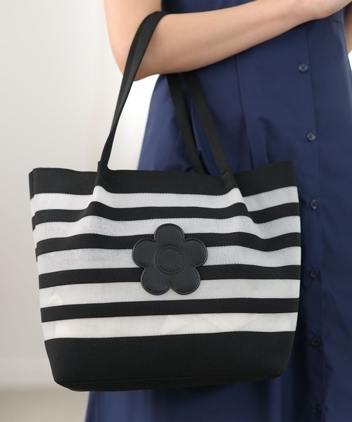 MARY QUANT / Mesh Border Knit Tote Bag