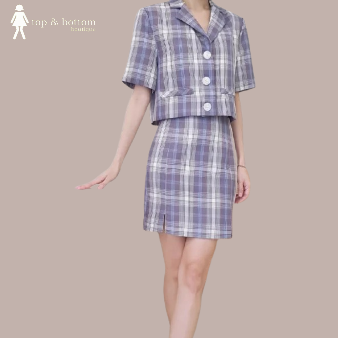CHECKED SHORT SKIRT