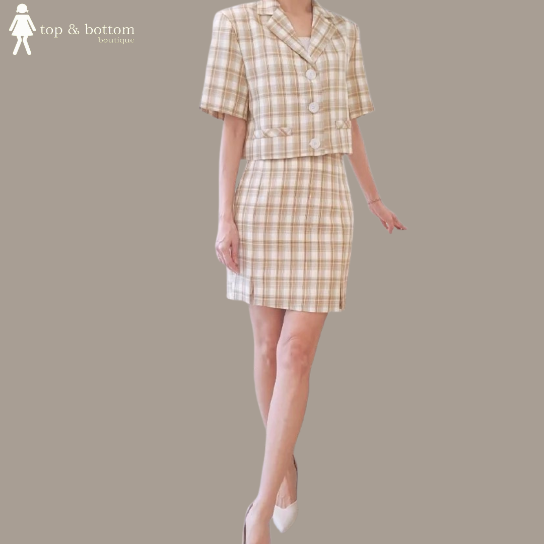 CHECKED SHORT SKIRT