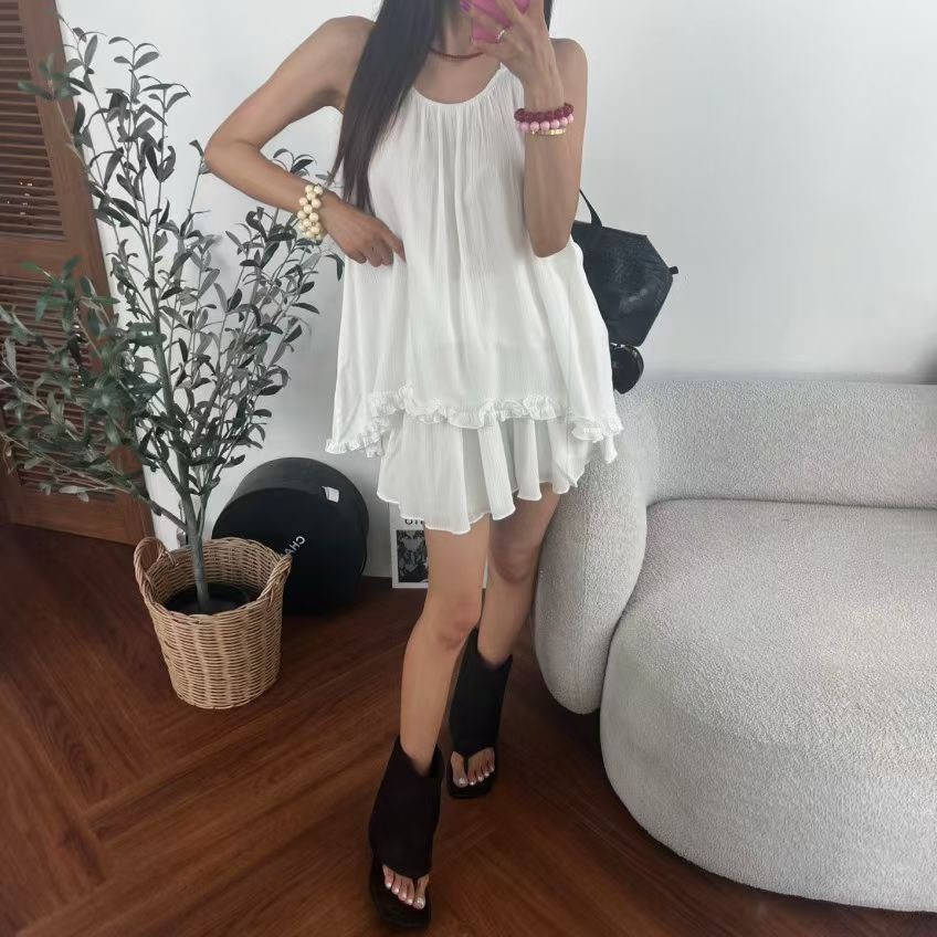 掛肩傘擺背心  褲裙(分售)