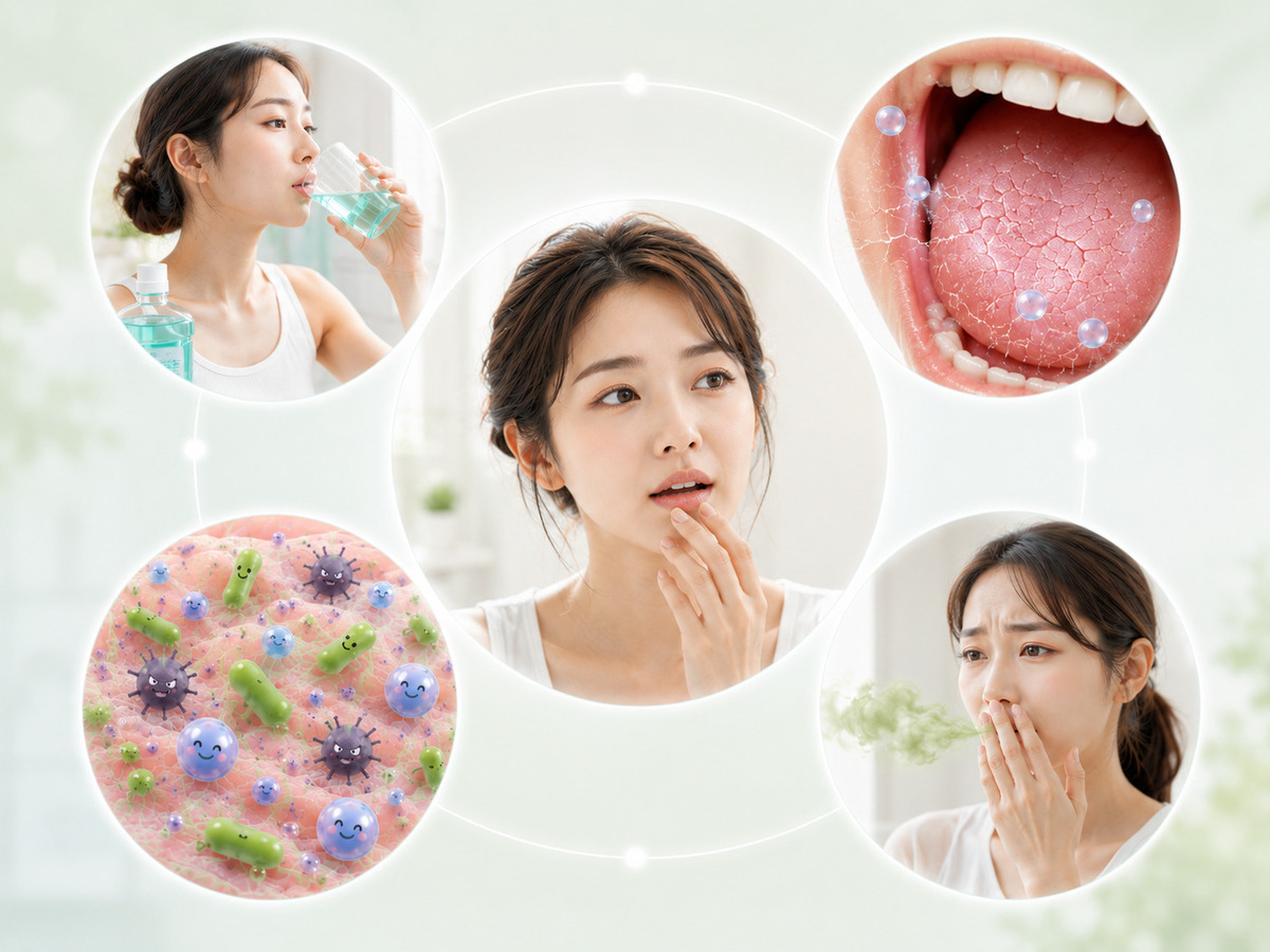 過度使用漱口水可能形成口乾菌群失衡及口臭反彈循環