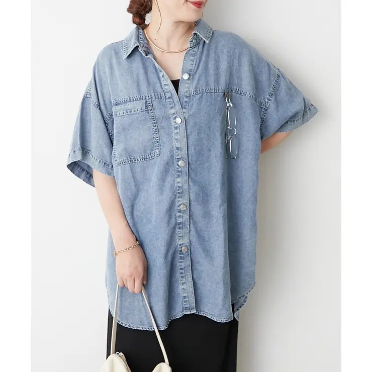 ODO 涼感天絲牛仔半袖恤衫外套 SUMMER SALE