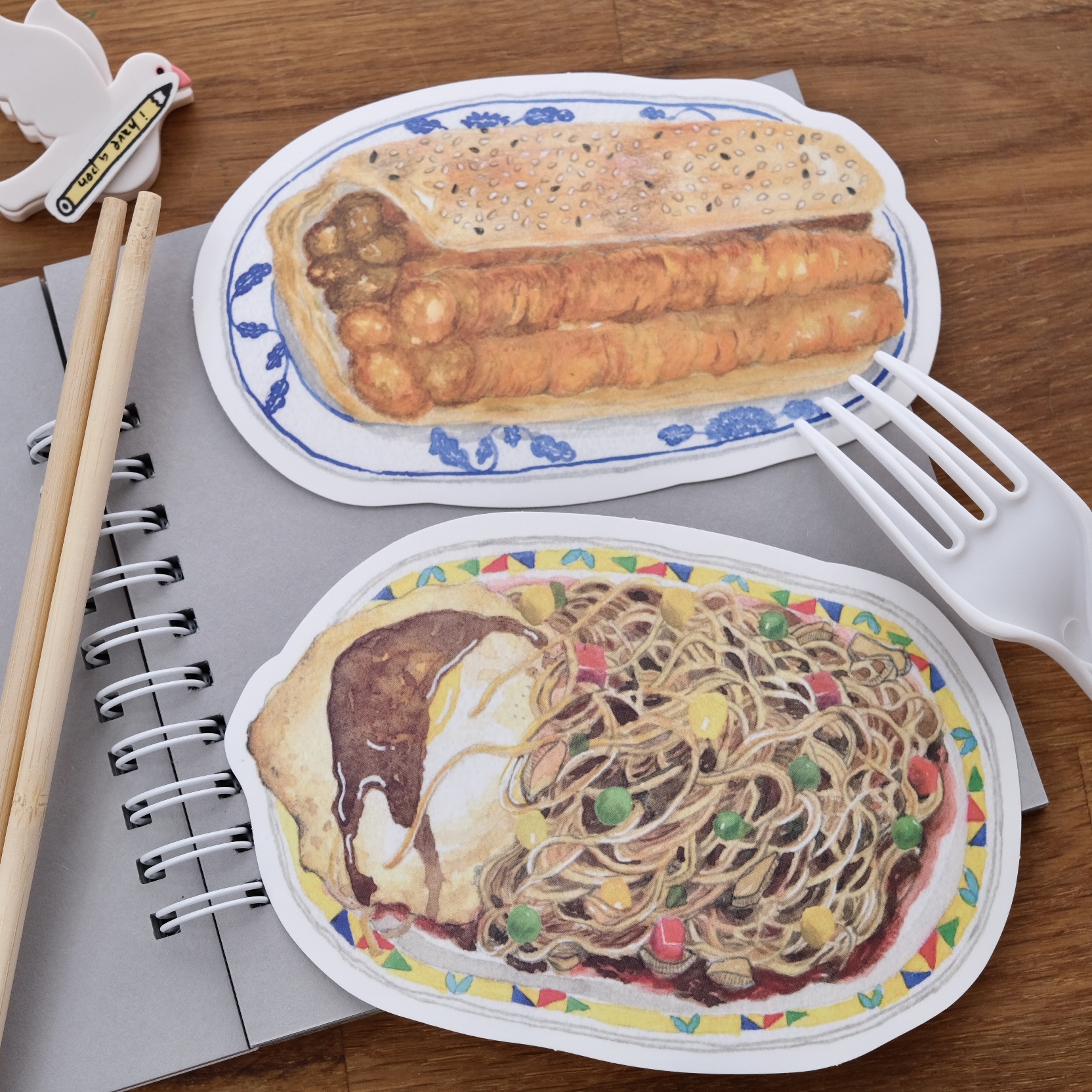 台灣早餐與糕點 防水超大貼紙 10張入｜針線球 Yarnball 台灣
