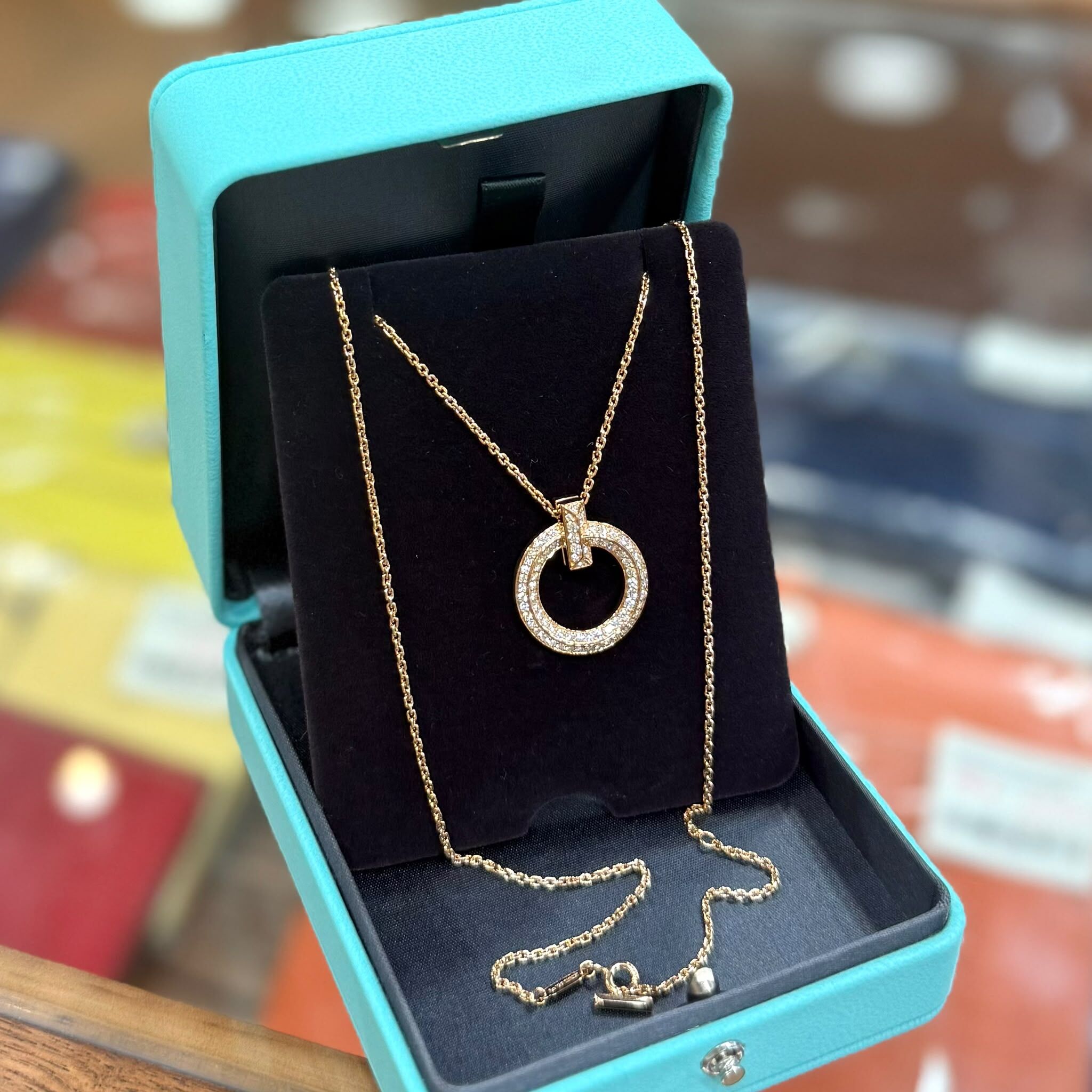 BRAND NEW TIFFANY & CO EDGE  NECKLACE 圓形 18K黃金鑽石小號 #蒂芙尼項鏈