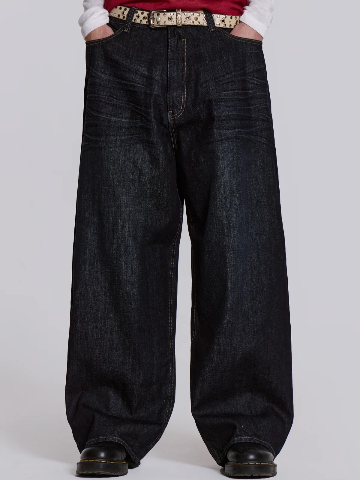 JADED LONDON 皺褶丹寧 巨型闊腿褲 Creased Indigo XL Colossus Jeans JMJE4295
