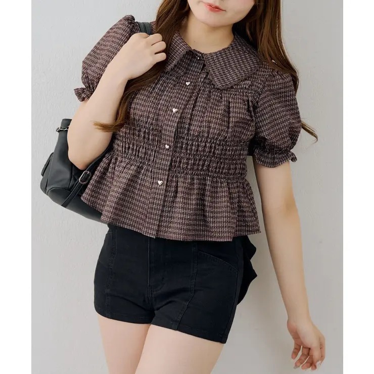 ODO 甜美娃娃領皺摺 Peplum 上衣 SUMMER SALE