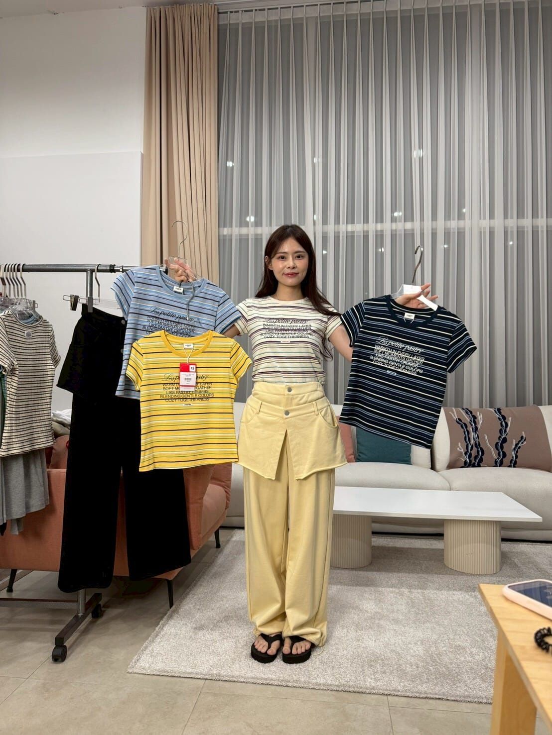 RONRON - MULTI STRIPE LETTERING T SHIRT *4色* (RR26AST5344)