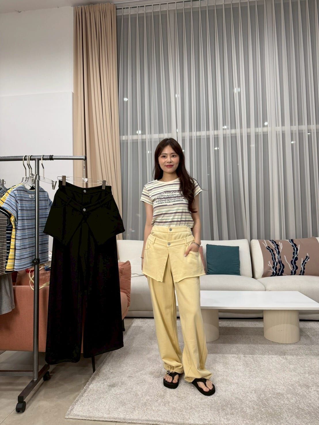 RONRON - SKIRT LAYERED SWEAT PANTS *2色* (RR26APT5329)